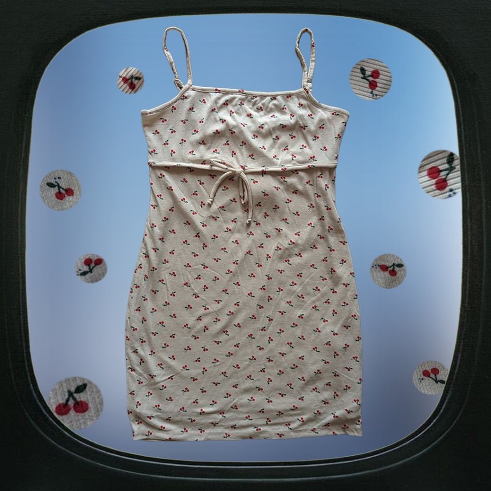 nwt uo cherry print mini dress